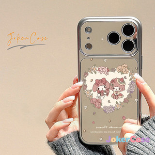 Ốp Lưng Cho IPhone 13 15 17 12 16 11 14 Pro Max 7 15 16 8 Plus XR XS MAX Ốp gương trang điểm hoạt hình hoa mộng mơ