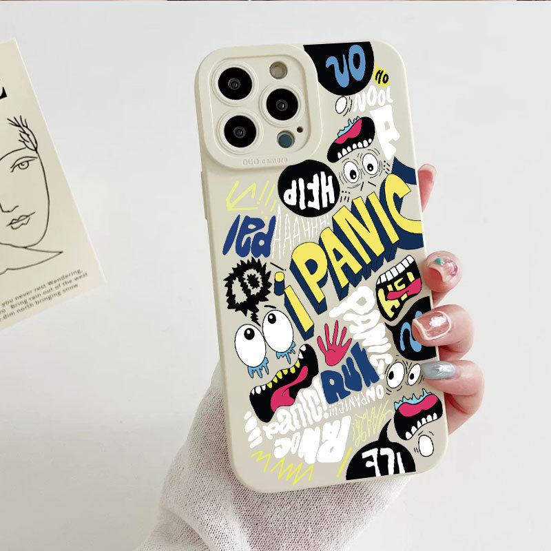 Ốp lưng iPhone Case i Panic Pattern Silicone Camera Case - iP 7/8/X/XS/XR/11/12/13/14/15/16/17/Plus/Air/Pro/Max