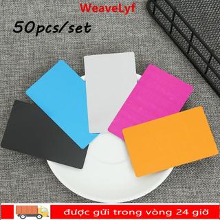 WEAVELYF 50 Cái / bộ Thẻ Doanh Nhân Khắc Laser Nhôm Thẻ Tên Mịn