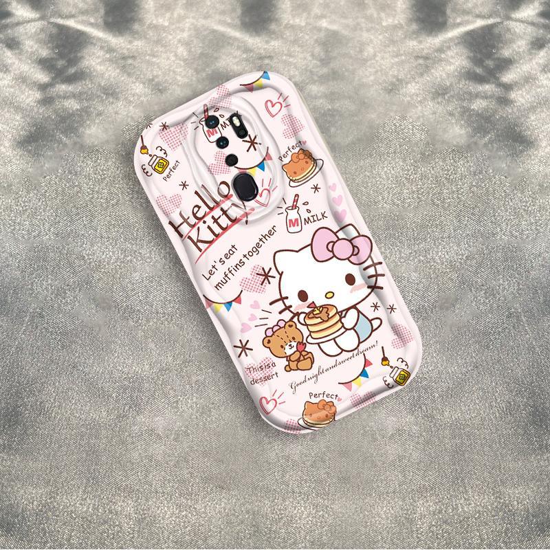 Thích hợp cho OPPO A9 2020 A5 2020 3D Cầm Tay Mềm TPU Da Báo In Hình Kitty Ốp Điện Thoại Chống Sốc
