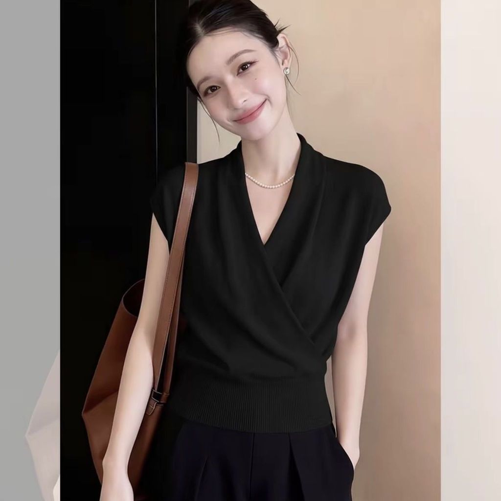 Áo thun nữ tay ngắn khí chất cao cấp phong cách mới mùa hè | Thiết kế thời trang Áo phù hợp, dáng ôm hơn Slim-Fit Cao cấp đi lại thông thường Bán chạy
