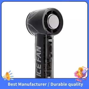 Quạt làm mát băng cầm tay cầm tay Quạt làm mát cầm tay di động 100 tốc độ 3000mAh LED Màn hình kỹ thuật số Điều hòa không khí Mini cho ngoài trời / / Du lịch màu đen