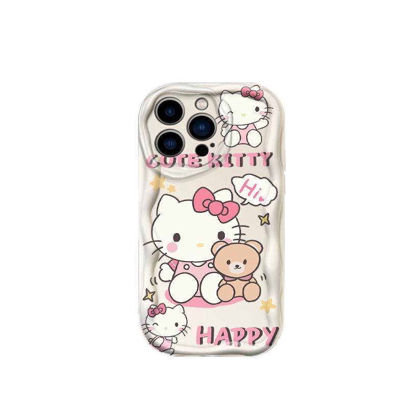 Thích hợp cho iPhone 17 16 15 14 13 12 11 Pro Max Plus 17 AIR 3D Wave Soft TPU Kitty Rilakkuma Vỏ điện thoại chống sốc