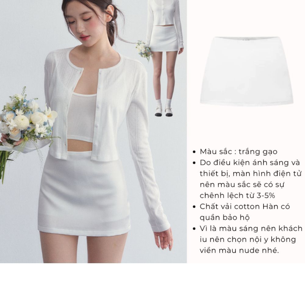 [DEAL MỞ BÁN] - Dottie Skirt - Chân Váy Chấm Bi / Trơn Chữ A Nữ - Kèm Quần Bảo Hộ - SamHi Closet