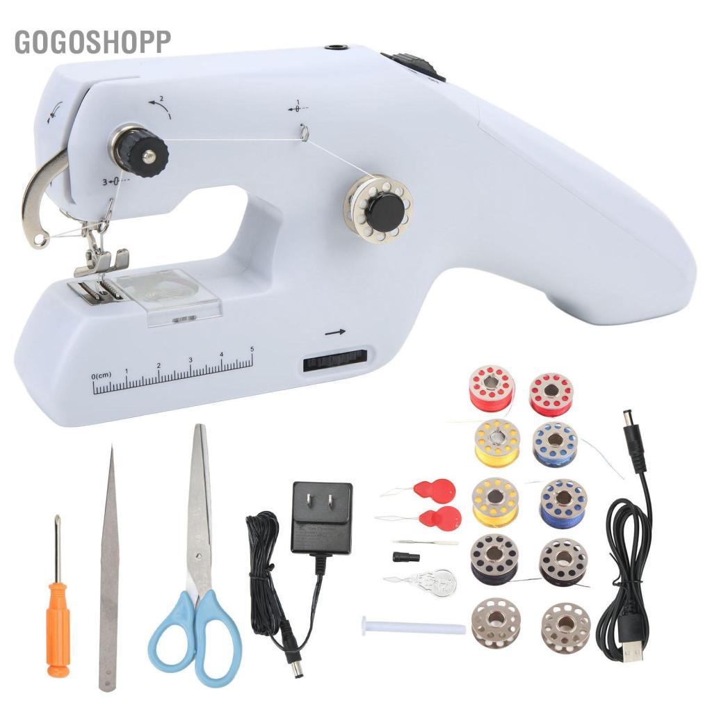 Gogoshopp Máy may mini chạy điện cầm tay gogoshopp HEEPDD Thiết kế đường kép với kéo Cuộn chỉ để sửa nhanh các dự án DIY cho người mới bắt đầu