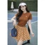 Bộ tập Pickleball nữ,Áo cổ cúc mix Chân Váy Phối Voan Lưới Có Quần Bảo Bộ, Váy Tennis, Pickleball,..