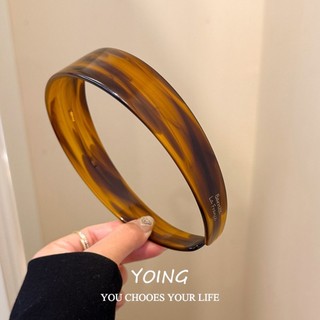 Yoing / Phong Cách Mới Ánh Sáng Phong Cách Sang Trọng Phiên Bản Rộng Băng Đô Nữ Da Báo In Retro Chất Lượng Cao Băng Đô