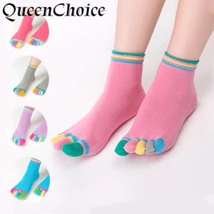 3 Đôi Tất Cotton Năm Ngón Chân Nữ Nhiều Màu Sắc 5 Ngón Tay Thoáng Khí Đến Mắt Cá Chân