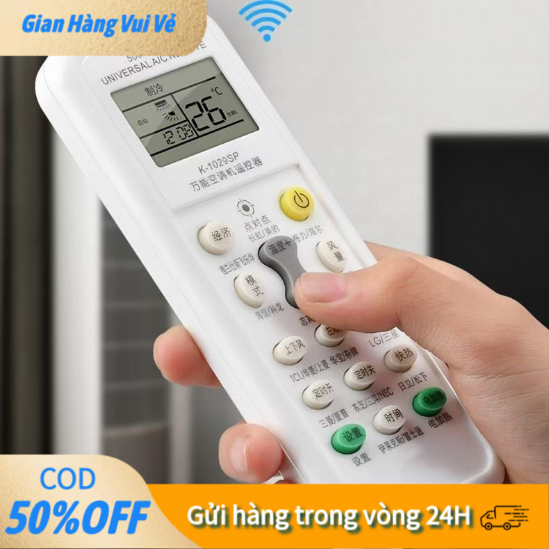 【24H】Điều Khiển Đa Năng Cho Điều Hòa, Máy Lạnh, Tương Thích 1000+ Mẫu, Có Màn Hình Led Tiện Lợi