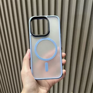 Dành Cho Apple 15promax Từ Tính Ốp Lưng Điện Thoại Da Cảm Thấy 14 Mờ 13 Trong Suốt 17 Màu Chính Titan 11 Nam Nữ Phong Cách