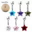 AqToCna Niche Tính Khí Trang Sức Cặp Đôi Ngôi Sao Bụng Xuyên Bụng Nút Nhẫn Rốn Xuyên Bụng Vòng Xoắn Bông Tai Trang Sức Cơ Thể AqToCna