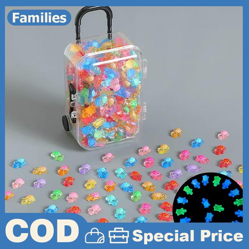 100 Chiếc Hoạt Hình 3D Dạ Quang Rùa DIY Dopamine Màu Mini Nhựa Động Vật Đêm Phát Sáng Thu Nhỏ Các Bức Tượng Nhỏ Trang Trí Vườn Cổ Tích