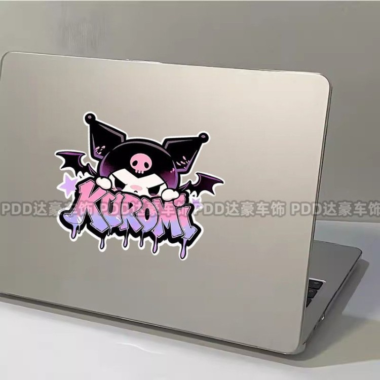 Kuromi Cô Gái Dễ Thương Trái Tim Hoạt Hình Xe Hơi Nhãn Dán Sáng Tạo Độc Đáo Cơ Thể Chặn Miếng Dán