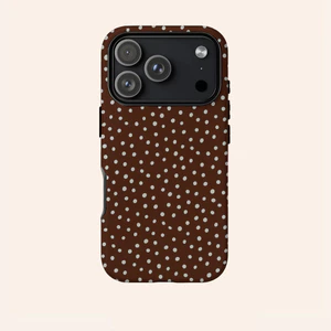 Chấm bi màu nâu đơn giản Thích hợp cho iPhone17 17Pro 16 15 13 XR 13mini 8PLUS Vỏ điện thoại chống sốc hai lớp Vỏ bảo vệ toàn diện bóng
