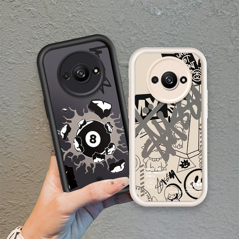 Ốp Lưng Cho Redmi A3 / POCO C61 4G Hoạt Hình Silicon Mềm Vỏ Điện Thoại TPU Bi-a Xu Hướng Mắt Thiên Thần Chống Sốc Ốp Lưng