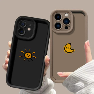 Vỏ Cho OPPO A6 A3 A5 Pro A6X A3X A5X 5G A6S Reno 15 14 13 12 Pro 15F 11F 12F 13F 8 8T 5G Ốp Lưng Đơn Giản Mặt Trời Mặt Trăng Silicon Hoa Văn Nhiều Bước TPU Mềm Mờ Chống Sốc