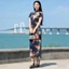 Đầm sườn xám plus size dáng dài, style retro mỏng nhẹ, trendy Trung Quốc
