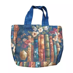 Túi Tote Quilted Sách Thiết Kế Hoa Túi Xách Vintage Túi Đeo Vai Nữ Dành Cho Giáo Viên Học Sinh Trường Đại Học Làm Việc jiwvn