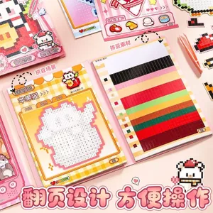 Kaba Gấu Đậu Miếng Dán Sách Pixel Graffiti Mini Bean Sách Sáng Tạo Tự Làm Handmade Dán Đồ Chơi Giáo Dục Trẻ Em 4.24