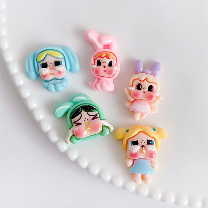 Set Charm Bé Gái Mít Ướt Cute – Doll Kawaii Pastel Gắn Dép Crocs Trang Trí Giày Sandal Dễ Thương 2026