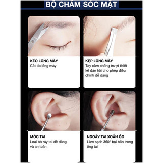 Kềm cắt móng tay bằng thép không gỉ - Bộ dụng cụ làm móng tay 19 món tiện lợi, chân và mặtphù hợp cho chăm sóc tay