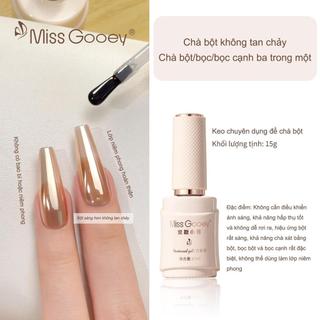 Miss Gooey Gel Bột Gương 3 Trong 1 Bao Phủ Toàn Bộ Không Hạt Siêu Bóng Độ Bám Bột Bịt Kín Cạnh 15ml Cho Người Xây Dựng Móng Tay Chuyên Nghiệp