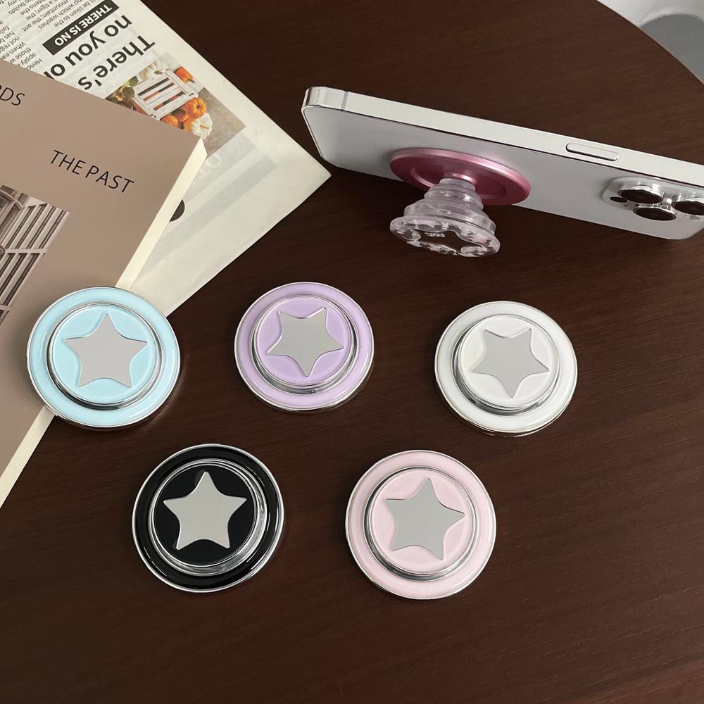 Popsocket Mirror Star Pattern Magnet Giá đỡ điện thoại có thể gập lại cho điện thoại nam châm