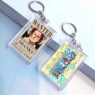 Gantungan kunci Keychain Anime Bounty One Piece  depan Belakan - Luffy