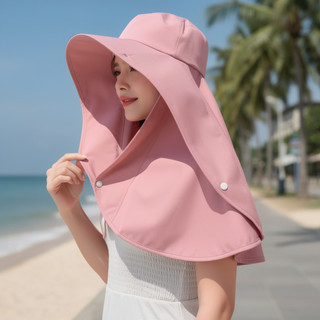 Mũ chống nắng UV vành rộng với mặt nạ cổ detachable, thoáng khí SPF50 - Perfect cho chuyến du lịch ngoài trời
