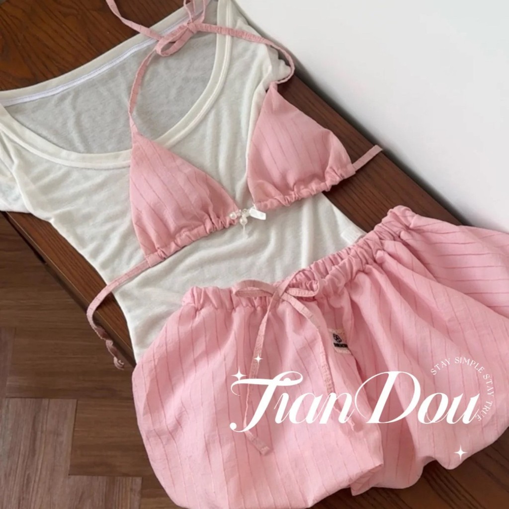 Bikini Ba Mảnh Nhỏ Tươi Phong Cách Kỳ Nghỉ Đồ Bơi Chia Bộ Đồ
