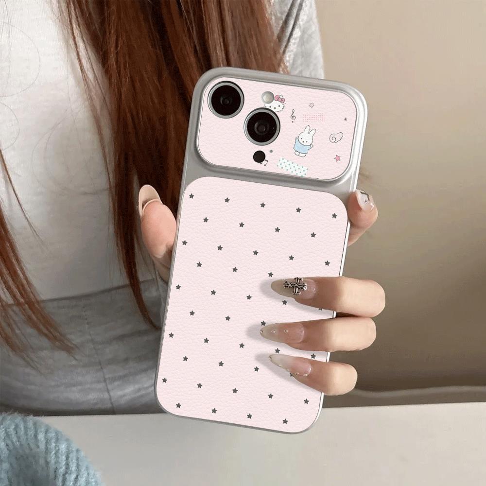 Thỏ đ h Th iểm điểm hồngPhù hợp với ốp điện thoại sáng tạg iPhone 17 Pro, ốp Corning 15