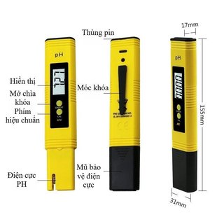 Máy đo PH kỹ thuật số Máy kiểm tra nước Đèn nền LCD Chính xác nhanh Hiệu chỉnh ATC Bể cá thủy canh