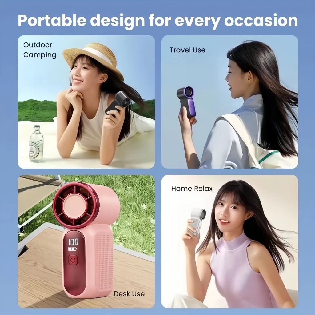Quạt Cầm Tay Siêu Mini 100 Cấp Độ Gió – Tích Điện, Nhỏ Gọn, Dễ Thương, Mang Theo Mọi Lúc | BigBuy360 - bigbuy360.vn