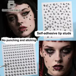 Nhíp 110 / 162 / 165 / 180 / 320 Cái / tờ Giả Lông Mày Xuyên Giả Môi Labret Studs Sti Trên Giả Mũi Stud Mặt Xuyên Dính Trang Sức Mặt Không Xuyên Da VN