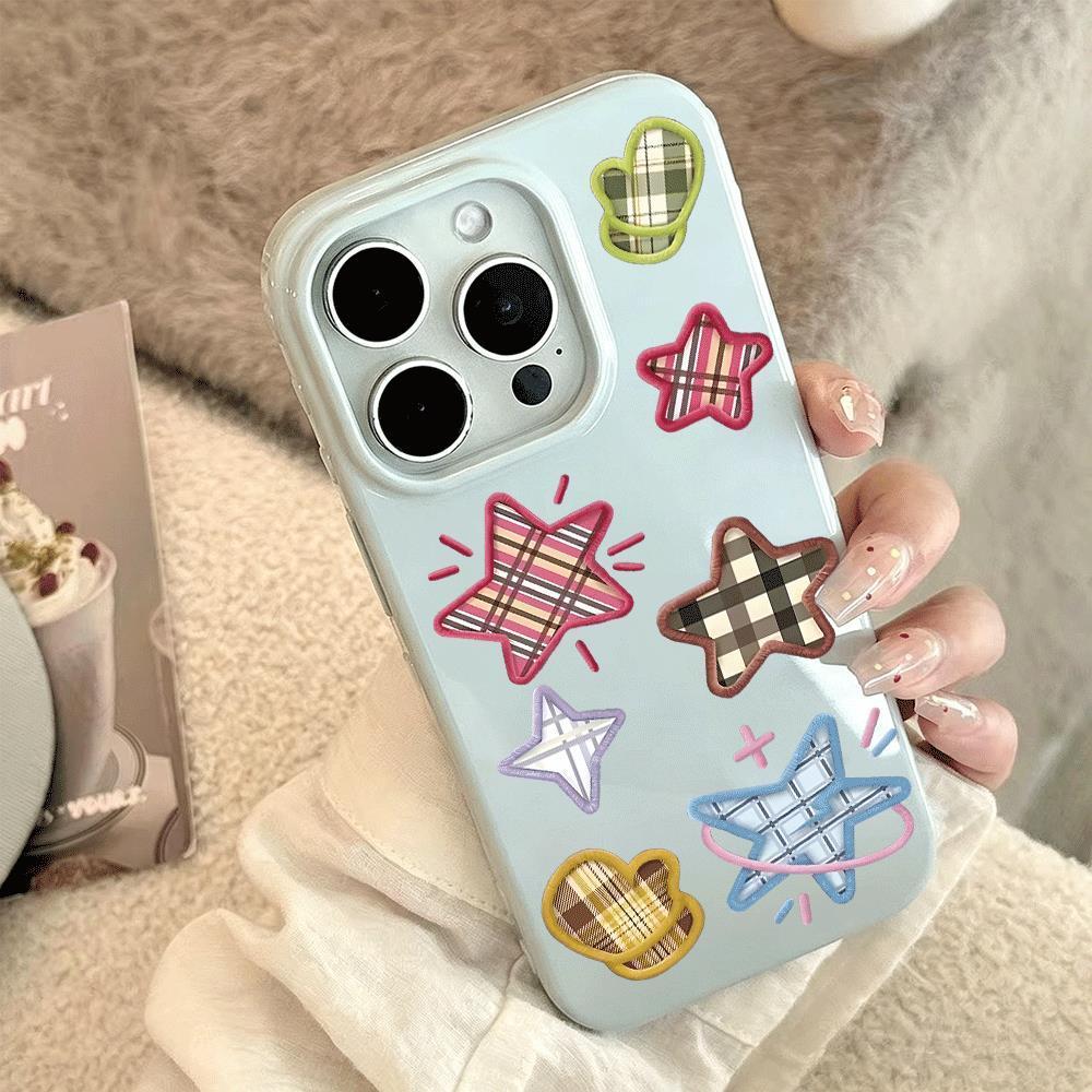Bộ sưu tập sao lưới cho trường hợp iPhone 17pro iPhone 16/15/14/13 kết cấu giả da