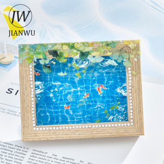 JIANWU Shimmering Series Vintage Water Ripples Vật liệu phong cảnh Cắt xén Thêu Sò Washi Băng Sáng Tạo Tạp Chí Văn Phòng Phẩm