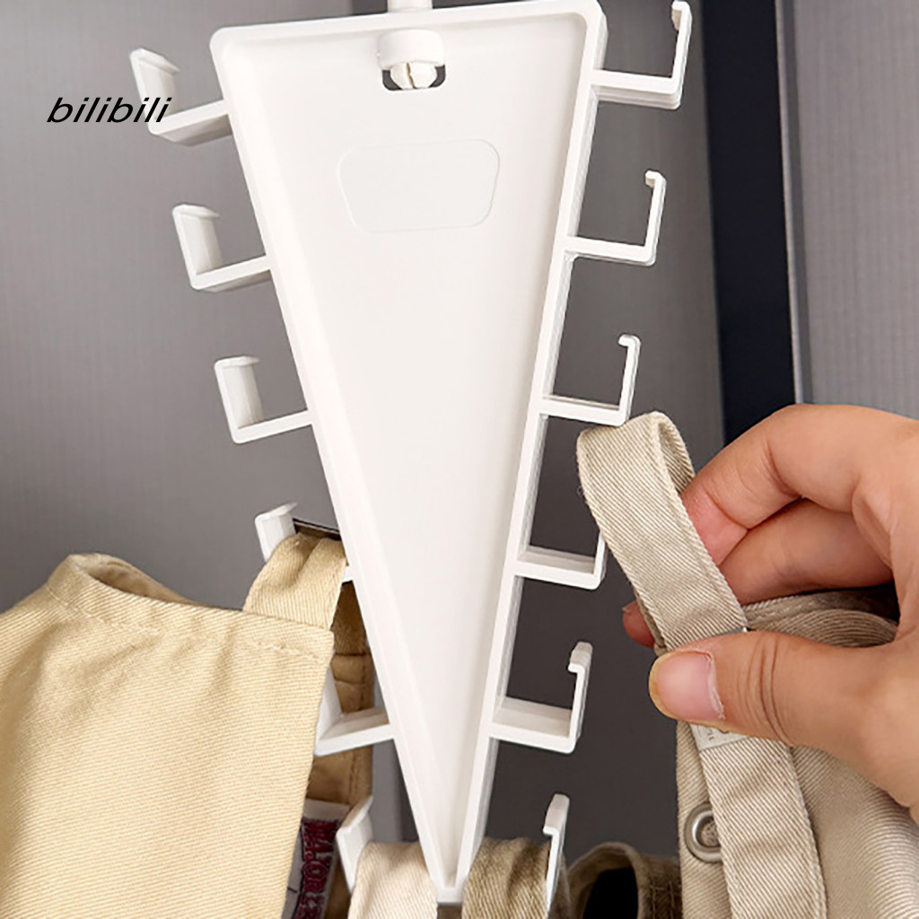 Móc treo áo BIL 360° Giá đỡ hình chữ V có thể xoay được với công suất 12 móc Dụng cụ sắp xếp dọc tiết kiệm không gian cho khăn quàng cổ quần áo – Đa chức năng bền bỉ để sử dụng tại nhà