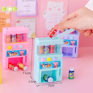 Máy bán hàng tự phục vụ mô phỏng trẻ em với đồng xu Mini Đồ uống Đồ chơi vui nhộn