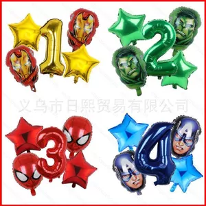 ST2 Marvel siêu anh hùng kỹ thuật số bóng bay bộ Spiderman Hulk Trang trí tiệc sinh nhật Captain America Iron Man TS2