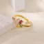 Vàng 18K Full Kim Cương Trái Tim Tình Yêu Nhiều Lớp Nhiều Màu Sắc Zircon Mở Nhẫn Ánh Sáng Cao Cấp Sang Trọng Cảm Giác Cao Cấp Không Phai Màu Trang Sức