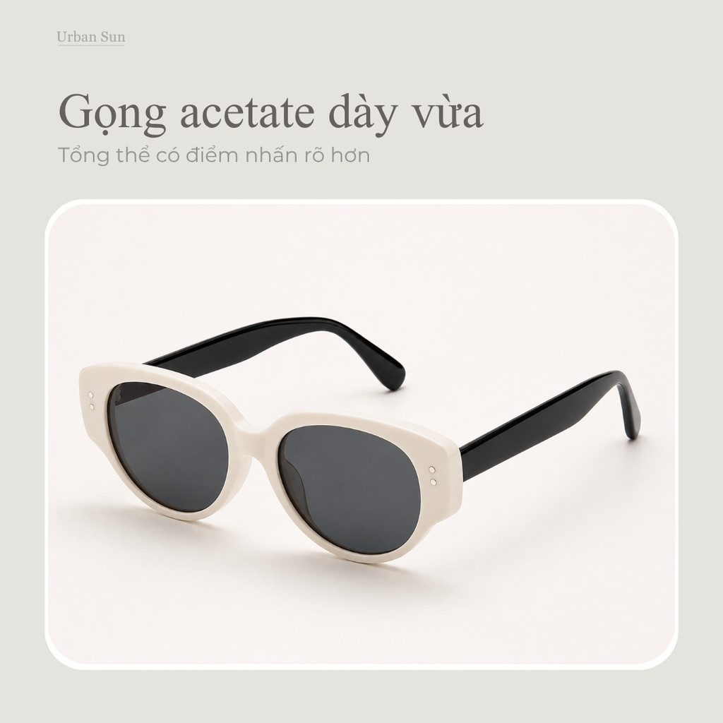 Kính râm mắt mèo nữ Acetate Frame Nylon Lens UV400 để mặc ban ngày