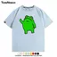Little Green Ếch Dọc Ngón Tay Cảm Xúc Gói Thiếu Niên Tay Ngắn Top Quần Áo Hoạt Hình Chung Influencer Nguyên Chất Cotton Áo Thun Nam