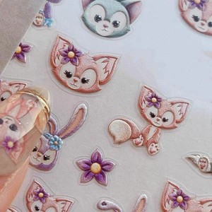 Lingna Belle Làm Móng Tay Miếng Dán Disney Dễ Thương Ba Chiều Nổi Cao Cấp Ngôi Sao Dew Cáo Hoa Dán Móng Tay