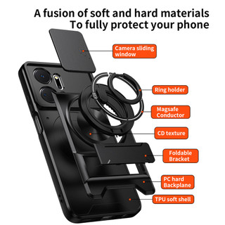 Ốp Điện Thoại Đa Năng Sang Trọng Thích Hợp Cho Honor X7 A X8 B X9 C X6 D 4G 5G Dây 360°Giá đỡ vòng có vỏ máy ảnh Vỏ bảo vệ toàn diện chống sốc