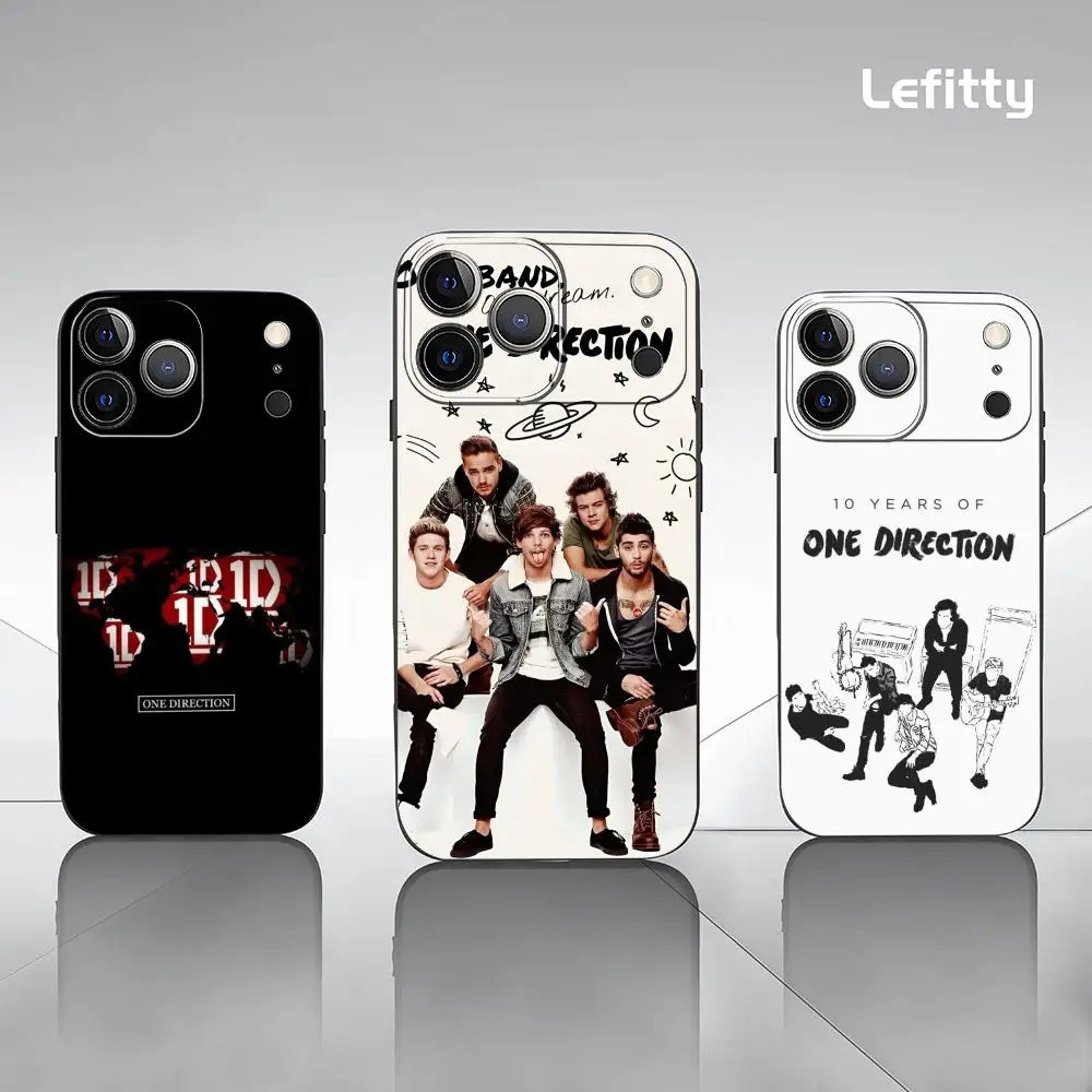 TP-1 Band O-One Direction Ốp Lưng Điện Thoại IPhone 17 16 15 14 13 12 11 Pro Max Plus Mini Đen Mờ Vỏ Mềm Funda