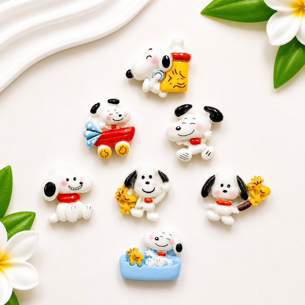 Set Charm Cún Snoopy và Woodstock Cute Kawaii – Charm Gắn Dép Crocs Trang Trí Dép Dễ Thương Mini Resin Hot Trend