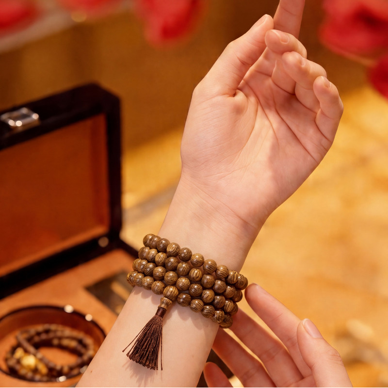 Vòng tay Trầm Hương chuỗi 108  mang lại may mắn và tài lộc cho người đeo 𝐬𝐡𝐚𝐧𝐠𝐡𝐚𝐢 𝐬𝐭𝐨𝐫𝐞.