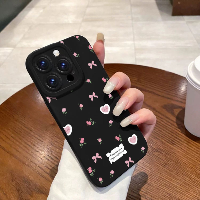 Ốp lưng iPhone, họa tiết nơ trái tim, ốp silicon bảo vệ camera - iP 7/8/X/XS/XR/11/12/13/14/15/16/17/Plus/Air/Pro/Max