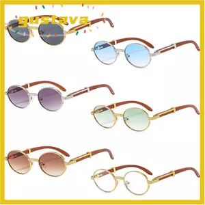 Kính râm hình bầu dục GUSTAVA, Kính râm tròn cổ điển khung nhỏ hợp thời trang, Sắc thái UV400 sang trọng cổ điển thời trang dành cho nữ và nam giới
