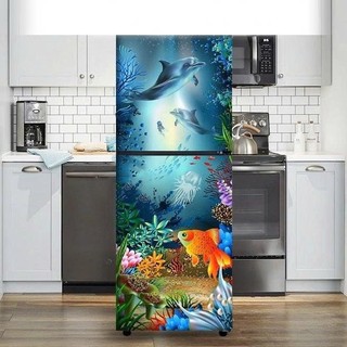 Decal cao cấp dán tủ lạnh nhiều mẫu có keo siêu bền chống nước